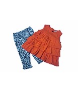 Carter&#39;s Baby Girl&#39;s Orange Tiered Tank, Zebra Leggings Pants Outfit, 6 ... - $163.89 MXN
