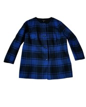 Talbots buffalo Check woolen Blue Cocoon Blazer Jacket Coat 2X - $59.40