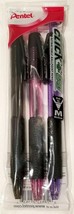 NEW Pentel Click-N-Go Ballpoint Pen 3-Pack BLACK INK 1.0mm BK450PP3M BK4... - $4.69