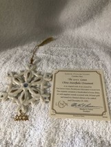 Lenox 2001 China Snowflake Christmas Ornament Limited Edition COA 24KT Gold Crys - £51.66 GBP