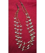 VINTAGE 3 strand ZUNI INDIAN MOTHER OF PEARL FETISH + STERLING SILVER NE... - £148.95 GBP