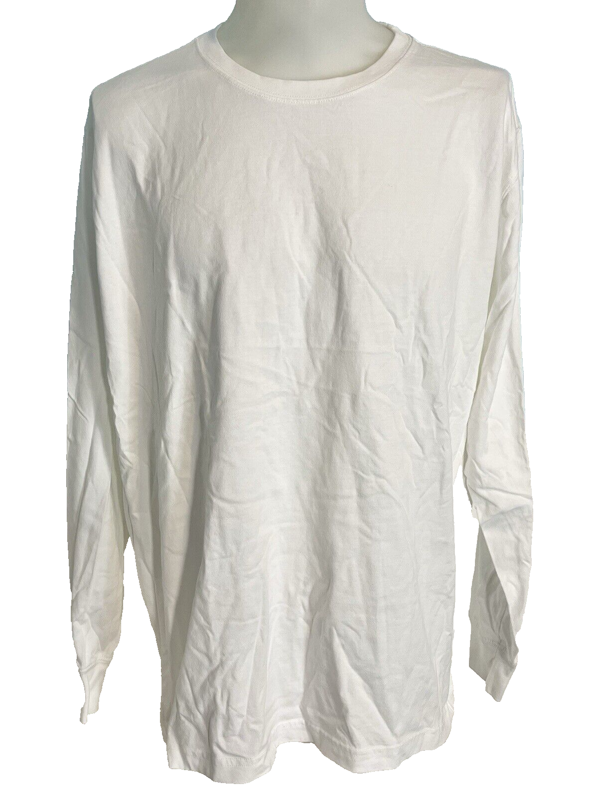 Lands&#39; End White Super-T Long Sleeve T Shirt Size XL - $12.34