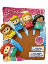 Disney Princess 5 Bath Time Finger Puppets Jasmine Belle Ariel Cinderella Auroa - £9.32 GBP