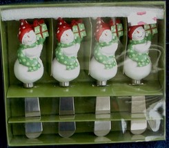 Holiday Snowman Set Of Four Frosty Snowman Spreaders - Brand New - Beautiful - £15.56 GBP