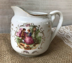 Vtg JB Betson’s 50s? Victorian Couple China Creamer Sm Hand Painted Gld Pnk Blu - £12.88 GBP