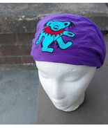 Grateful Dead Dancing Bear PURPLE  Embroidered Headband    Doo Rag   Uni... - $238.56 MXN