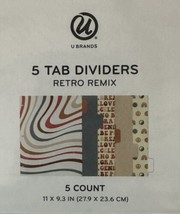 6 Pack U-Brands 5ct Patterned Poly Tab Dividers - Retro Mix 30 Dividers ... - $24.75