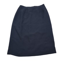 Le Suit Skirt Womens 8 Black Plain Flat Front Back Slit Zip Button Pencil Cut - £14.88 GBP