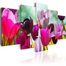 Tiptophomedecor Stretched Canvas Floral Art - Pink Fun - Stretched &amp; Framed Read - £71.93 GBP+