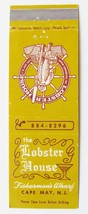 The Lobster House - Cape May, New Jersey Restaurant 20FS Matchbook Cover Yellow - £1.39 GBP