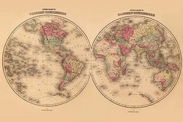 Johnson&#39;s World Map by A.J. Johnson - Art Print - £17.57 GBP+