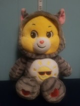 Care Bears Funshine Sunshine 12&quot; Plush Gray Cat Suit Hoodie Stuffed Animal  - $7.80