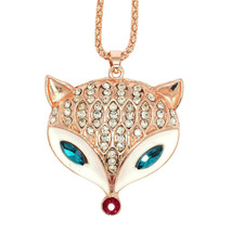 NEW NWOT Fox Pendant Necklace Gold Gift US Shipping - £6.01 GBP