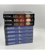 Lot of 8 - 5  Sony 6 Hrs T-120  3 TDK HS VHS VCR Tapes Blank Premium NEW... - $540.57 MXN