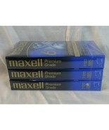 LOT Of 3 SEALED Maxell T-120 Blank VHS Video Cassette Tapes Premium Grad... - £11.16 GBP