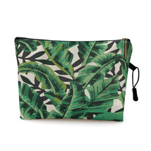 Women Travel Toiletry Bag Organize Tropical Green Plant Leaves Print Cosmetic Ba - £11.81 GBP