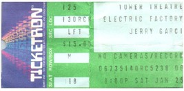 Jerry Garcia John Kahn Concert Ticket Stub January 25 1986 Upper Darby PA - $34.64