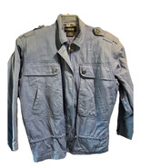 Nordstrom Women’s M VTG Jacket Point Of View Blue Bomber Safari Canvas L... - $67.70 CAD