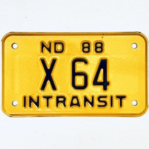 1988 United States North Dakota INTRANSIT Special License Plate X 64 - $18.80