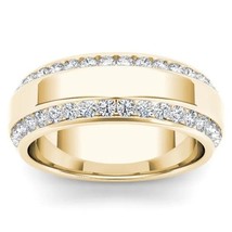 14k Gold White 2 Carat Diamond Wedding Ring for Women Unisex Hip Hop Bizuteria A - £20.47 GBP