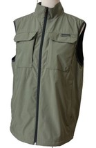 Free Country Zip Vest Men&#39;s Sz M Pockets Fishing Hiking Army Green Safari Light - £13.49 GBP