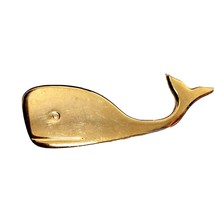 Vintage Gold Tone Whale Brooch Pin - $17.81