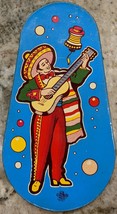 Vintage Tin Litho Noisemaker US Metal Mfg CO Mariachi Mexican Tear Drop Spinner - £8.23 GBP