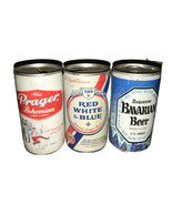 Lot Of 3 Vintage Pull Tab Beer Cans - Prager, Pabst Red White &amp; Blue, Du... - £7.47 GBP