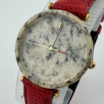 Vintage Tuscany Quartz Watch Women Granite Rock Leather Analog ~For Part... - $495.29 MXN
