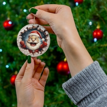 3D Santa Ceramic Ornament, Owl Christmas Gift For Family, Holiday Tree D... - £6.28 GBP