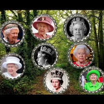 Queen Elizabeth II refrigerator magnets lot of 8 nice collectibles Memorial gift - £8.37 GBP