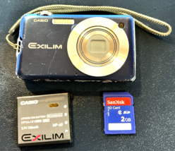Casio EXILIM EX-Z100 Digital Camera Blue w/ OEM Battery Tested &amp; Working... - $49.49