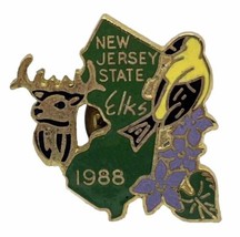 New Jersey State Elks Lodge BPOE Benevolent Protective Order Enamel Hat Pin - $7.95