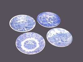 Four blue-and-white coasters, butter pats made in England. - £68.15 GBP