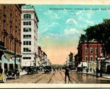 South Bend IN Indiana Washington Street Looking East WB Postcard T17 - $10.84