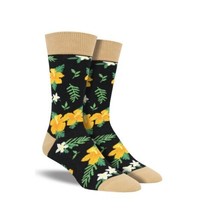 Aloha Floral Graphic Cotton Crew Socks (Adult Large) - £6.69 GBP