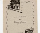 Les Patisseries aux Quatre Saisons Menu Royal Street New Orleans Louisia... - £115.25 GBP