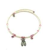 Girls Ballet Beaded Choker Necklace Pink Faceted Pearl Beads Adjustable ... - £11.96 GBP