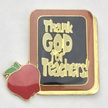 Thank God For Teachers Pin Gold Tone Apple - £10.23 GBP