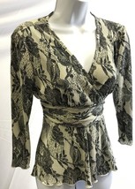 Vintage JTB Top Black White Floral, Size Medium - $8.02