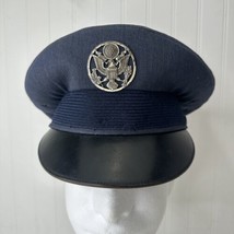 Vintage US Air Force Service Cap Flight Ace Five Star 100% Wool Blue 7 M... - £19.53 GBP