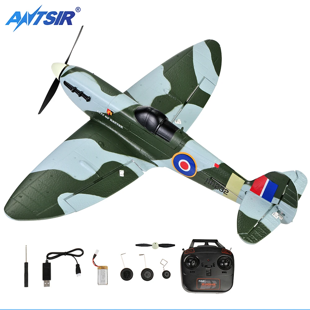 Spitfire 450mm Wingspan RC Fighter 2.4G 4CH 6-Axis One Key Aerobatic RTF - £108.46 GBP+