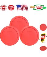 Versatile 4-Cup Red Plastic Food Storage Lids - Set of 3, Non-Porous Design - $455.80 MXN