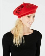 Charter Club Sleigh Bells Bling Wool Beret Hat, Red - £14.35 GBP