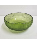 E O Brody Green Glass Bowl 6” Vintage Avocado Olive Green Ribbed Candy Dish - £7.92 GBP