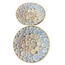VTG Mid-Century Mosaic Tile Pebble Trinket Dish Bowl - 5.5 In Set Of 2 - £20.57 GBP