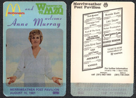 Anne Murray OTTO Cloth Radio Pass from the 1981 Concert at Merriweather Post... - £6.15 GBP