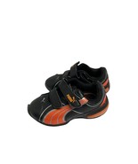 Puma Toddler Size 7 Black Orange Sneaker Shoes hook and Loop - £15.72 GBP