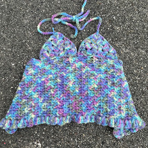 Handmade Infant Halter Top Crochet Mulit Colors Measures 10&quot; Pit to Pit . - £9.95 GBP