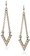 Cohesive Jewels Pave Cubic Zirconia Crystal Imi Gold V Dangle Drop Earrings NWT - £5.78 GBP